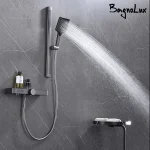 Ensemble de système de douche, robinet de salle de bains en métal à canon, cascade d&rsquo;eau, mélangeur de douche à 2 fonctions, système portatif de décharge d&rsquo;eau à 3 voies