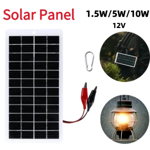 Panneaux Solaires en Polysilicium Étanche pour Camping, Cellule Solaire Extérieure, Chargement de Batterie 9-12V, DIY, 10W, 12V, 270x150mm