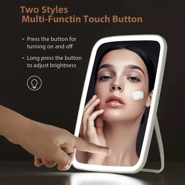 Miroir de maquillage LED avec support – vue 3