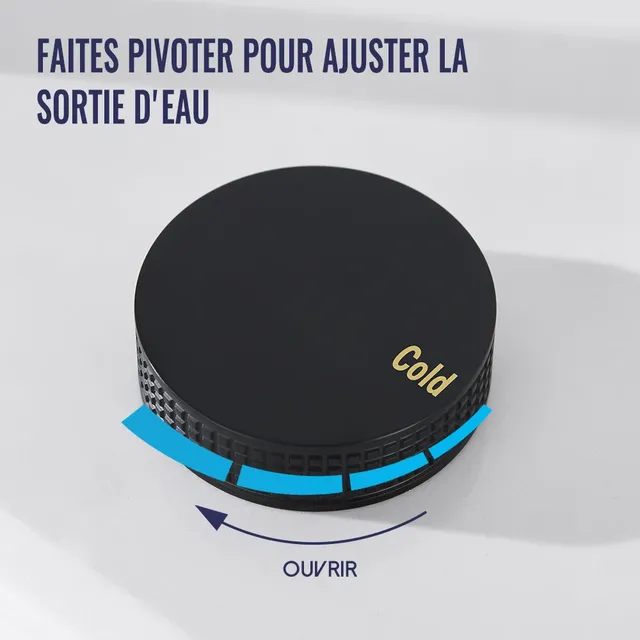 Mate robinet de lavabo noir – vue 5