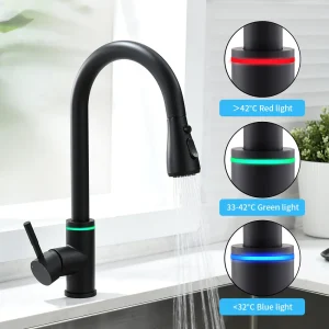 Smart Touch Noir Cuisine LED F/05 et Grue Pour Capteur Cuisine Robinet D’eau Évier Rotation Places D’eau centre commercial Robinet KH-1067 Smart Touch Noir Cuisine LED F/05 et Grue Pour Capteur Cuisine Robinet D’eau Évier Rotation Places D’eau centre commercial Robinet KH-1067