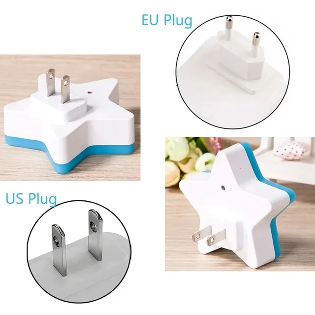 LED étoiles veilleuses prise ue/US lampe de nuit lumière… – vue 3