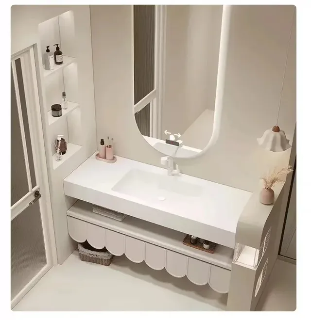 Lavabo intégré en dalle de roche moderne de 120cm – vue 2