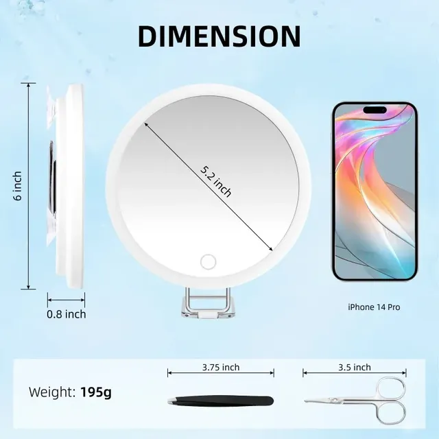 Miroir Grossissant Plage 5 30x LED Anneau Lumineux… – vue 2