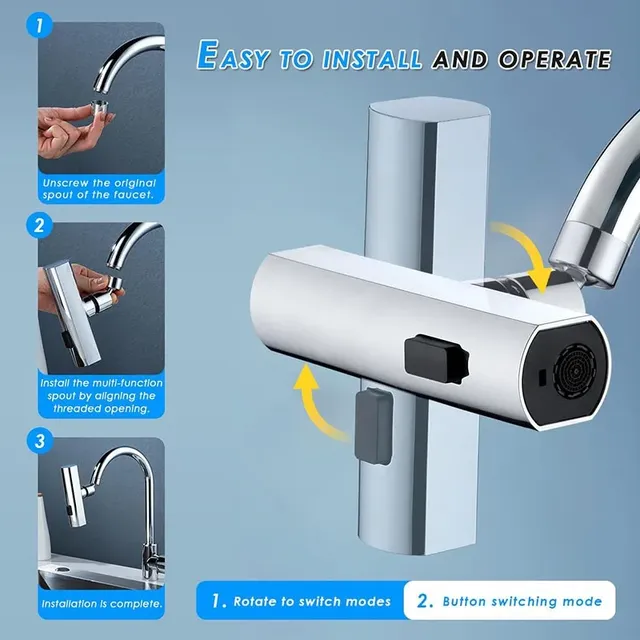 Robinet de cuisine cascade sortie anti-éclaboussures… – vue 5