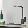 Robinet de cuisine carré doré avec brosse – vue 4