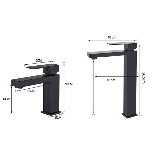 Robinet de lavabo moderne noir – vue 6