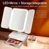 Miroir de maquillage éclairé par LED avec tiroir de… – vue 1