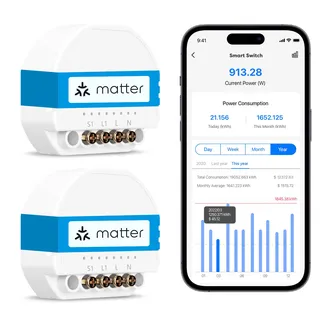 Meross Matter 2/4 Pack commutateur mural Wi-Fi intelligent avec…
