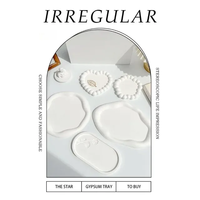 Plateau nuage irrégulier céramique blanc mat glaçure… – vue 3