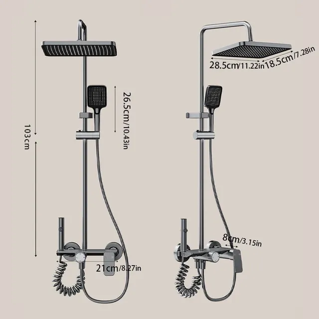 Ensemble de système de douche domestique en aluminium – vue 6