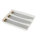Plateau organisateur d&rsquo;ustensiles à 3 compartiments, boîte de rangement de couverts antidérapante peu encombrante, organisateur de tiroir de cuisine domestique et de bureau