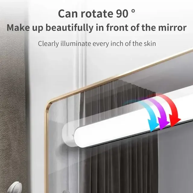 Miroir magnétique avant maquillage lumière LED tactile… – vue 5