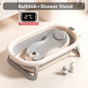 Baignoire pliante Portable et pliable pour bébé de 0 à 6 ans, lavabo de douche avec tapis assis et couché