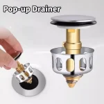 Drain de lavabo universel, Valve de filtre métallique, égouttoir Pop-up, bouchon de déchets, filtre de baignoire, attrape-cheveux, accessoires de salle de bains