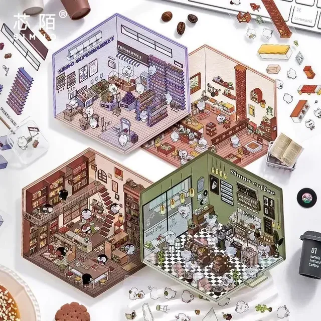 Kit bricolage papier tridimensionnel hexagonal dioramas…