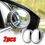 Petit miroir rond en verre haute définition monté sur voiture, rétroviseur réglable à rotation de 360 degrés pour aide au recul de voiture