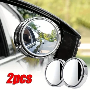 Petit miroir rond en verre haute définition monté sur voiture, rétroviseur réglable à rotation de 360 degrés pour aide au recul de voiture