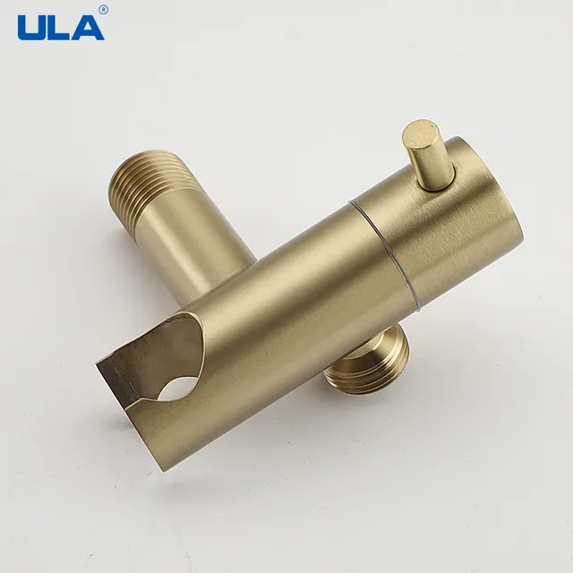 Robinet douchette bidet mural acier inox doré brossé mat… – vue 6
