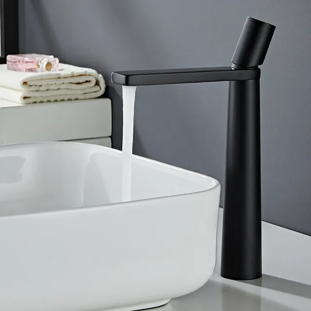 Robinet de lavabo de salle de bains blanc – vue 3