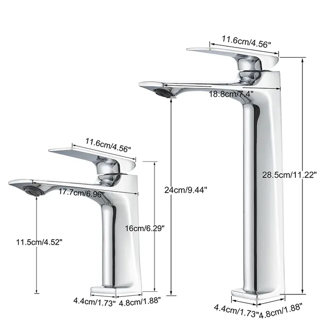 Robinet de lavabo chromé – vue 3
