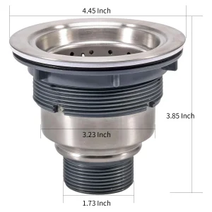 Filtre d&rsquo;évier en acier inoxydable 304, or brossé, bouchon de vidange, accessoires de cuisine qui ne rouillent jamais