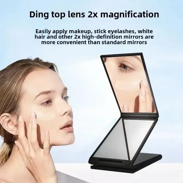 Miroir de maquillage pliable multi-angle à 4 panneaux – vue 3