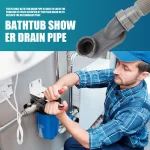 Tuyau de Vidange Flexible pour Baignoire et Douche, Piège à Profil Bas, Piège en P pio, Vidange de Baignoire Autoportante pour Baignoire, 1 P, 1/2 P