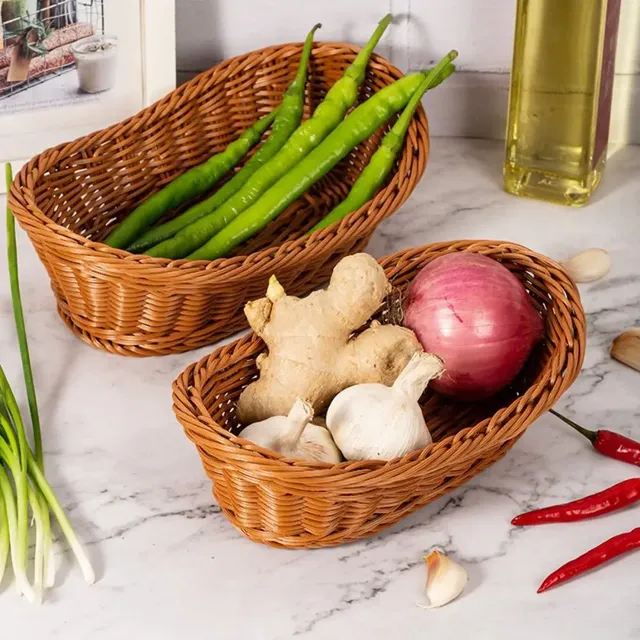 Panier de rangement de cuisine en rotin – vue 2