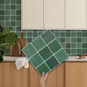 Panneaux muraux carrés en PVC à décoller et à coller, panneaux muraux décoratifs pour salon, imperméables et faciles à installer, salle de bain, 10 pièces