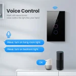 AAAEL-Wifi interrupteur mural intelligent interrupteurs de lumière LED 1/2/3/4 Gang capteur tactile intelligent prise américaine