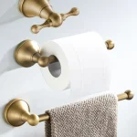 Accessoires de salle de bains, porte-papier hygiénique mural en laiton Antique, anneau de serviette, crochet pour manteau, matériel de salle de bains mural