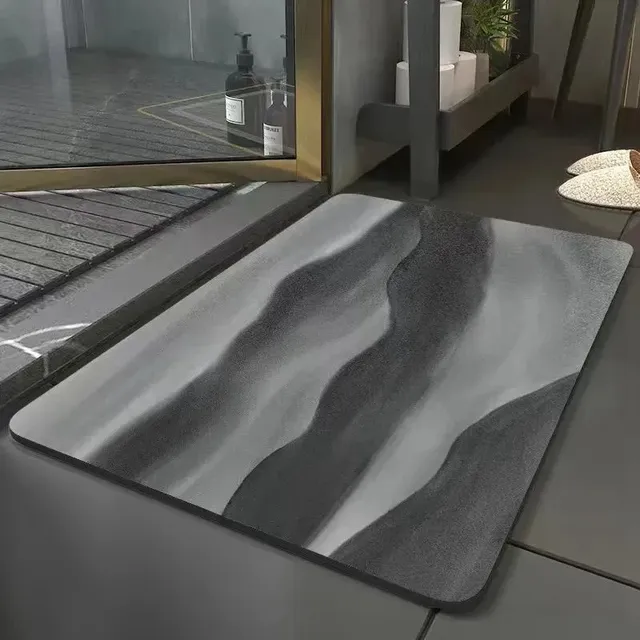 Tapis de bain en diatomite avec motif en marbre – vue 2