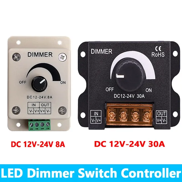 Variateur DC 12V 24V LED variateur 8A Plast 30A 360W…