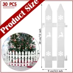 Ensemble de valises pour arbre de noël en plastique blanc, 30 pièces, panneaux avec dessus et Base décoratifs, clôture de jardin de 12 pouces de haut pour la décoration de noël