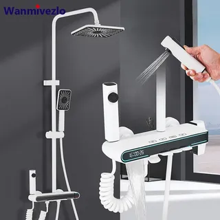 Colonne douche thermostatique mitigeur affichage numérique LED tête…