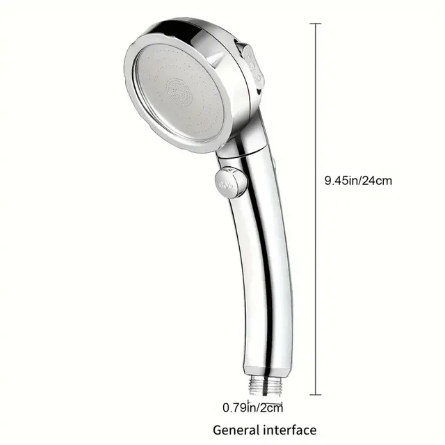 Pommeau de douche rehausseur argenté de style allemand – vue 6