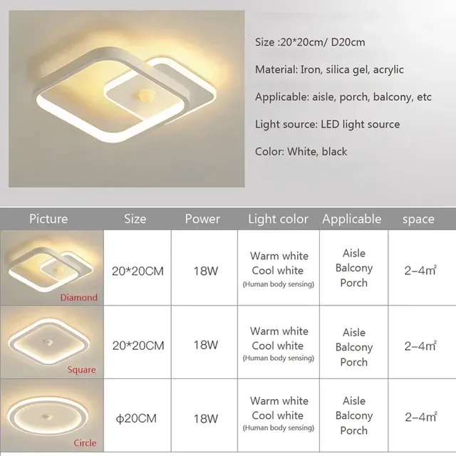Plafonnier LED intelligent DINDALLED avec capteur de… – vue 5