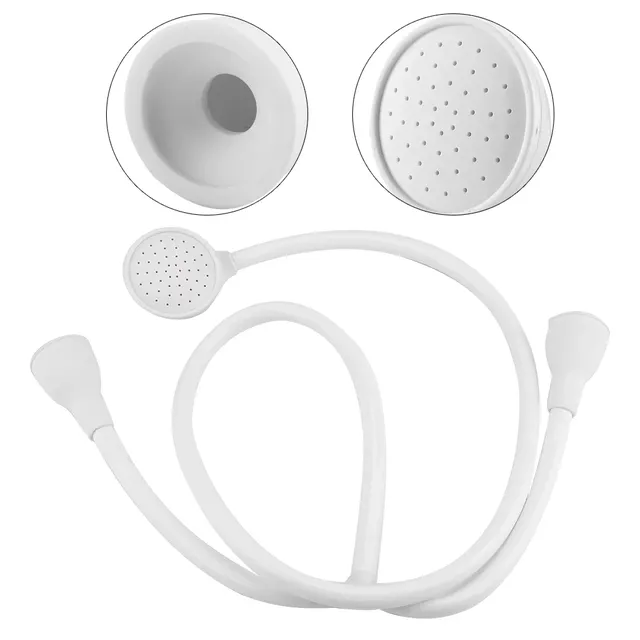 Pommeau Douchette Flexible Tuyau 1200mm ABS Blanc Tete… – vue 6