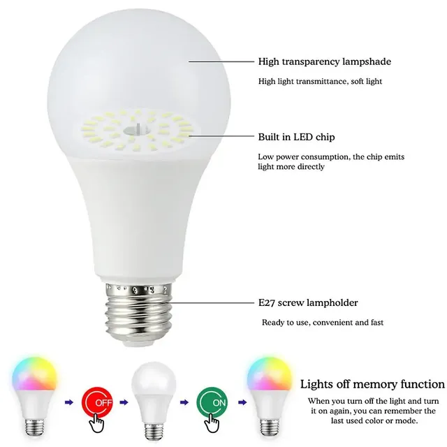 Ampoule LED Intelligente avec Télécommande – vue 6