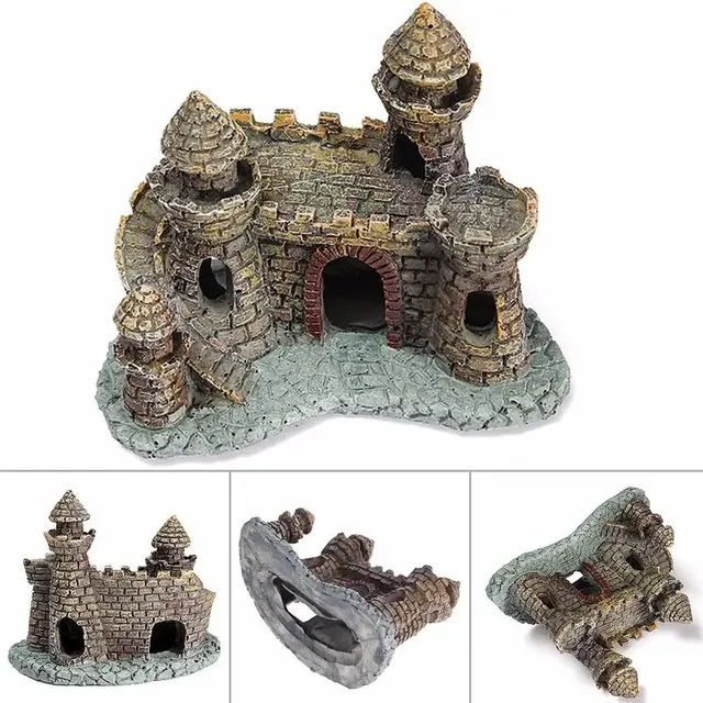Décoration aquarium château médiéval résine compacte… – vue 3