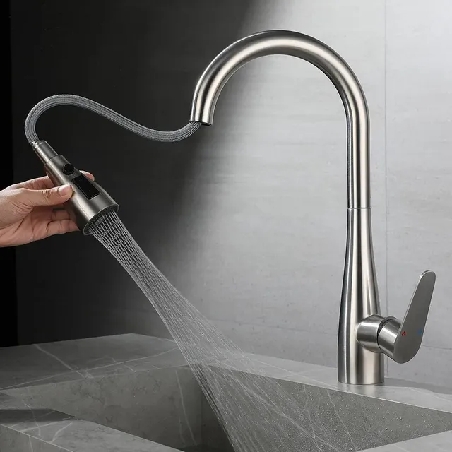 Robinet extractible de cuisine brossé – vue 4