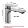 Pistolet gris/acier inoxydable brossé robinet lavabo… – vue 6