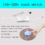 Interrupteur tactile haute tension AC 110V/220V, double tension, capteur marche/arrêt tactile avec indicateur LED, alimentation universelle