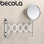 Becola 8 Pouces 3X Grossissant Mur Maquillage Miroir Recto-verso Rétractable Salle De Bain Miroir 360 Degrés Pivotant Miroir De Maquillage