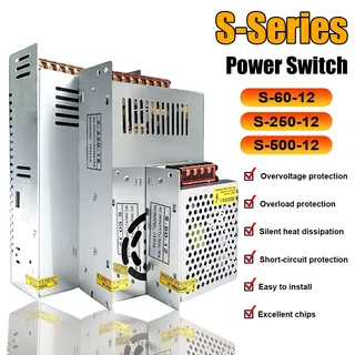 Alimentation à découpage 60W 250W 500W AC 110V 220V à DC 12V