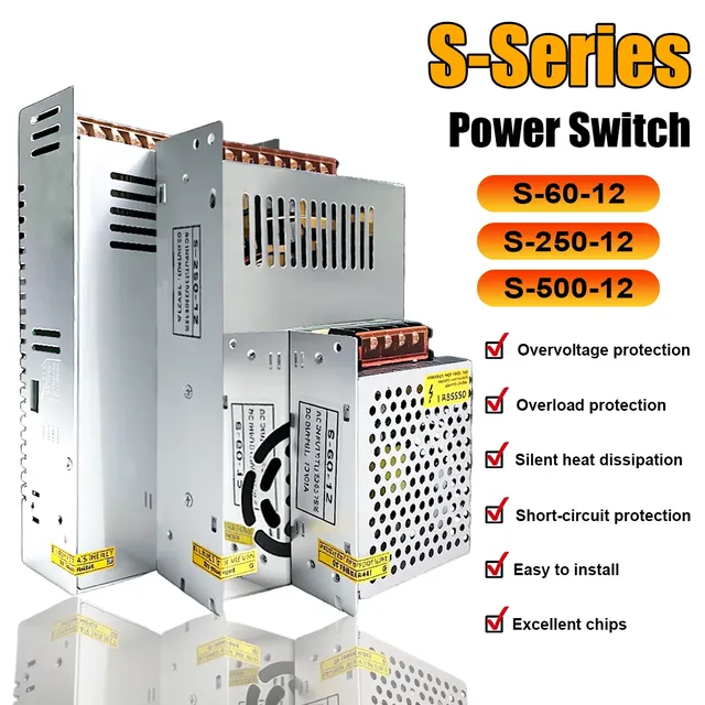 Alimentation à découpage 60W 250W 500W AC 110V 220V à DC…