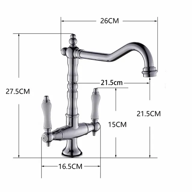 Becola robinet de salle de bains à double poignée monotrou – vue 3