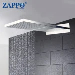 ZAPPO Pommeau de douche cascade carrée pour salle de bain Pommeau de douche à grande pluie en acier inoxydable pour système de douche mural argent/or