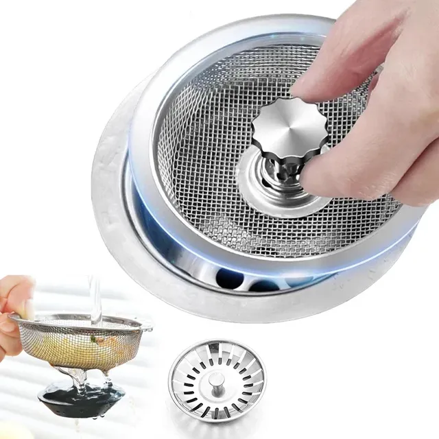 Évier de cuisine filtre en acier inoxydable égout maille… – vue 2